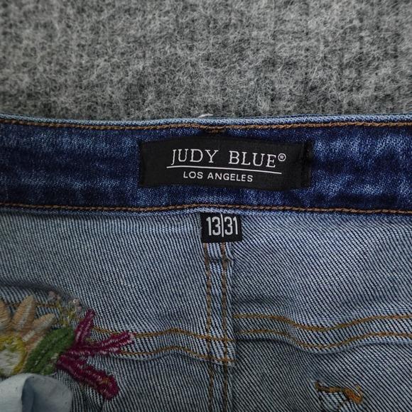 Judy‎ Blue Jeans Womens 13/31 Floral Embroidered High Rise Boyfriend JB88288 - Picture 5 of 13